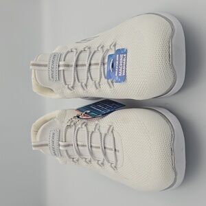 Skechers White Slip-on Sneakers‎ with Memory Foam, Size 10W